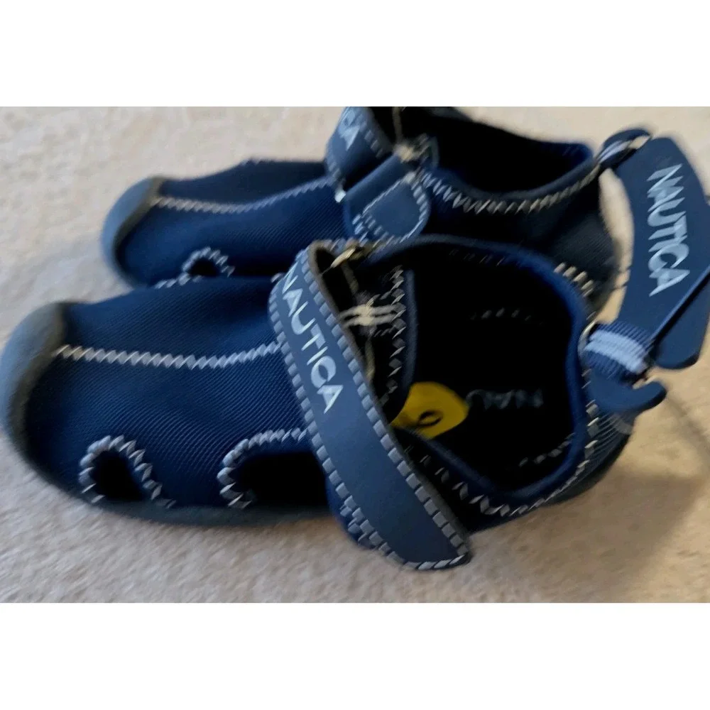 Boy's Navy Nautica Water Shoes Easy Close Sandal size 9‎ New